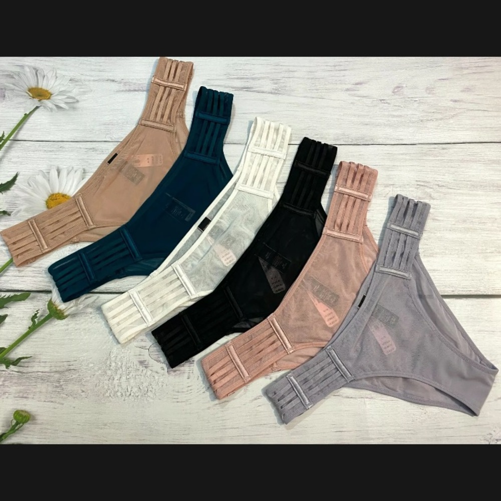 XS VICTORIA’S SECRET Mesh Tanga Cheekini Strappy Panty BNWT